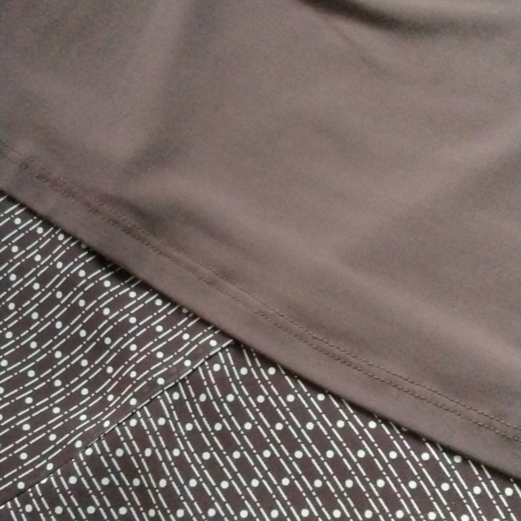 Brown skirt size 10 & Ruffle scoop neck top size L Business casual - Picture 2 of 6